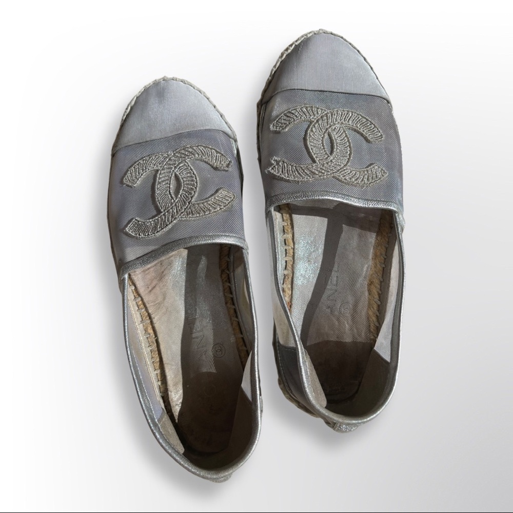 CHANEL Espadrilles Silver size 37
